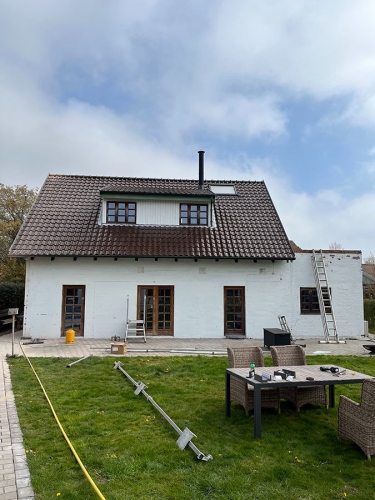 Sandblæsning af en villa i Greve Strand.